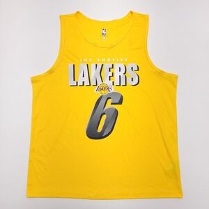NBA Lakers #6 LeBron James Sleeveless Jersey Gold Mens Size‎ XL